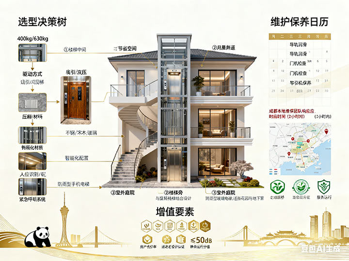 成都別墅電梯 成都別墅電梯：匠心打造垂直生活美學，賦能高端家居新體驗